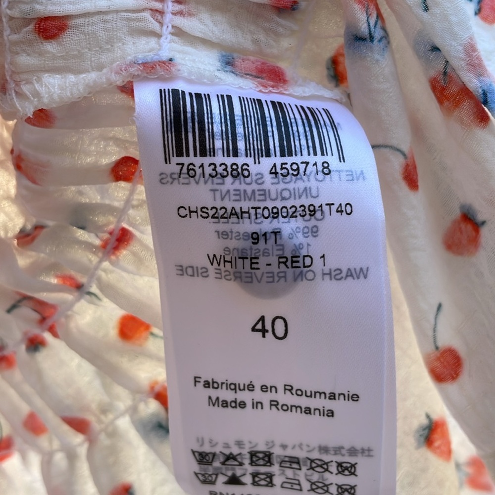 See By Chloe White Floral Puff-Sleeve Blouse - Picture 9 of 10